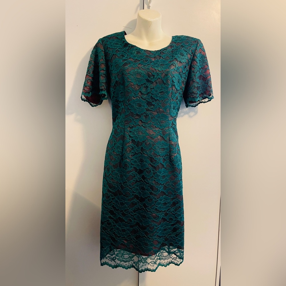 MY MICHELLE Women's Vintage green lace dress size 7/8 - Picture 1 of 4